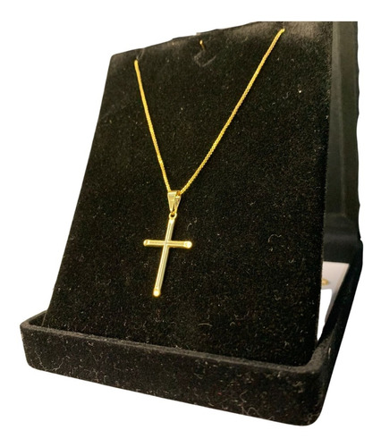 Cordão Ouro 18k Corrente Legítima + Pingente Crucifixo Cruz