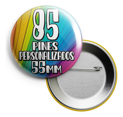 85 Pines Prendedores Personalizados - Pin De Chapa De 55mm