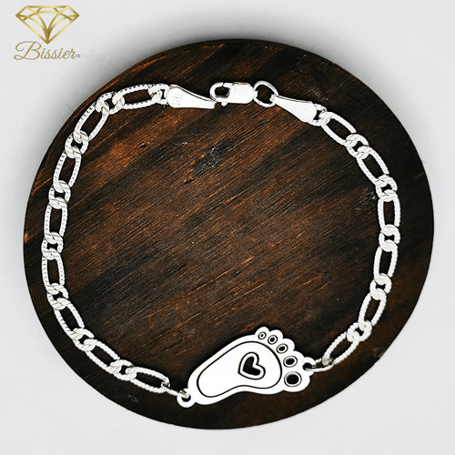 Pulsera Zagrinara De Pie De Bebe En Plata 925