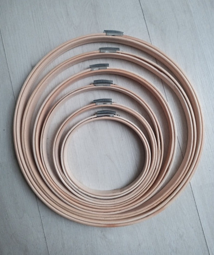 Aros Para Bordar, Madera Pulida Alta Calidad Juego 6 Piezas Color Madera Natural