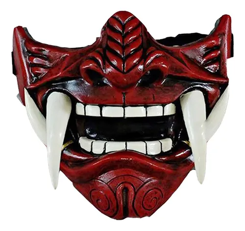 Samurai Japonés Oni Mask Máscara De Látex Para Media Cara