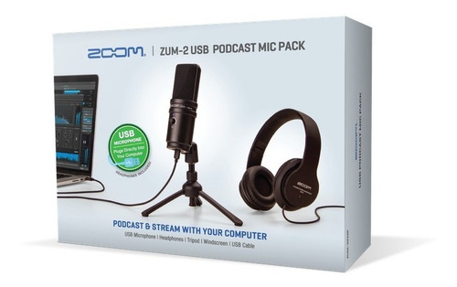 Zoom Zum-2pmp Pack De Podcast Con Audífonos Y Micrófono Usb