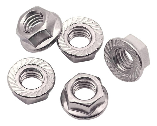 Tuerca Hexagonal Biselada-dentada Inoxidable 8-1.25 10 Uni