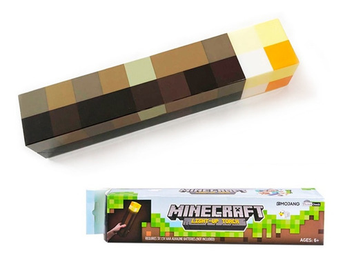 Imagen 2 de 9 de Minecraft Antorcha De Luz Lampara De Pared Con Carga Usb
