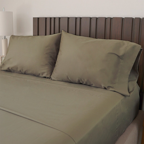Juego De Sábanas | Queen Size | Taupe | Hotel Collection Diseño de la tela Liso