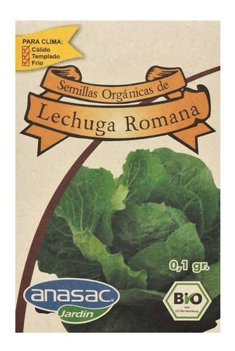 Semilla Orgánica Lechuga Romana 0.1 Gr Anasac