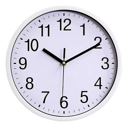 Reloj Pared Decoración Moderno 30cm Silencioso Colores Estructura Blanco Fondo Blanco