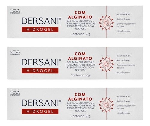 Kit Hidrogel Dersani Com Alginato Com 3 Caixas De 30g Cada