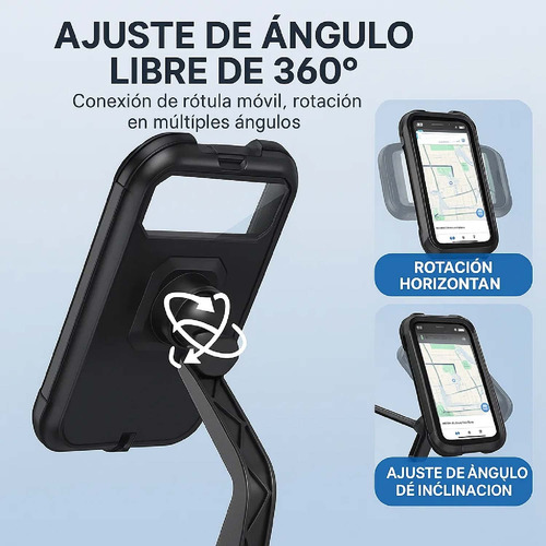 Base Celular Soporte Para Moto Bicicleta Impermeable Espejo Retrovisor