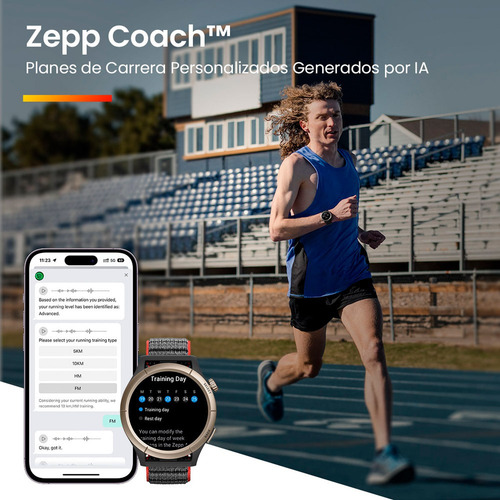 Smartwatch Amazfit Cheetah Pro GPS 47mm Con Color de la Correa Negro, Entrenador de Carrera con IA, Marcapasos, Monitoreo de Salud y Sueño, 5 ATM, Alexa integrada, WiFi, Bluetooth, Batería de 14 días