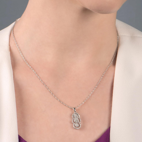 Collar Con Colgante De 3 Racimos De Plata De Ley Jewelili De