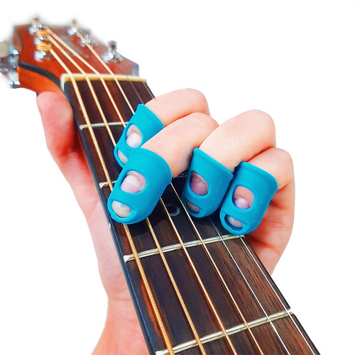 Protetor De Dedos Para Tocar Violão, Guitarra E Ukulele Cor Azul Tamanho P