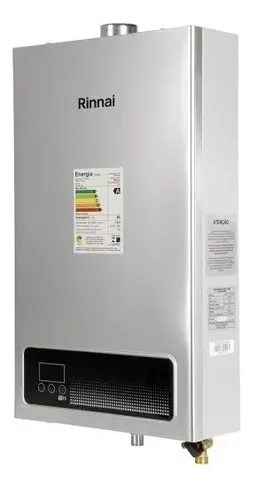 Aquecedor Gás Natural Rinnai Digital 15 Litros Prateado 110/220V