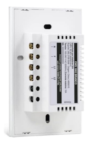 Interruptor Smart Wi-fi Touch 2 Teclas Ews 1002 Intelbras