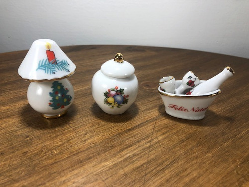 Kit 3 Miniaturas Porcelana Natal