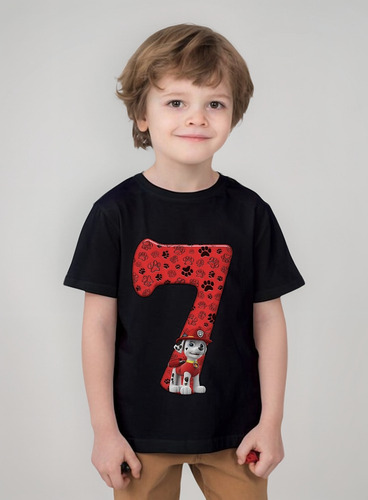 Playera Paw Patrol Marshall Número 7 Cachorros Serie Amigos