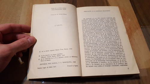 Herbert Marcuse - El Hombre Unidimensional (Usado)