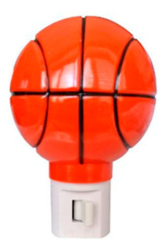 Lampara Luz De Noche Balon Pelota Basketball Niños Hogar Foy Color Naranja