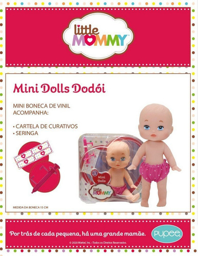 Little Mommy Dodói 15cm Seringa Curativos Mini Dolls