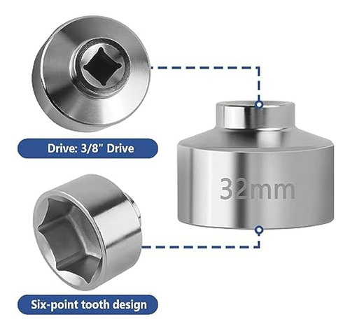 Llave De Filtro De Aceite Con Enchufe De 32 Mm, Filtro De Ac