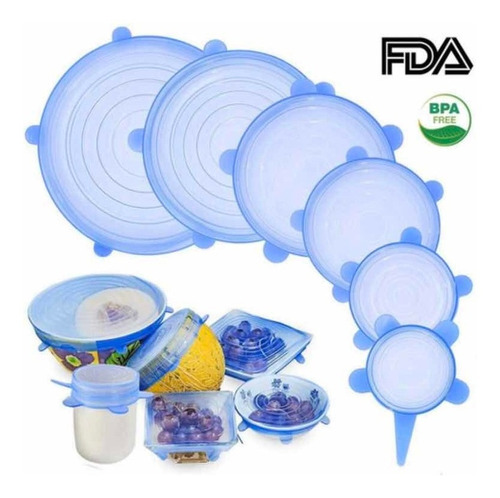 Imagen 1 de 4 de 6 Tapas De Silicon Antiderrame Reusable 2 Colores A Elegir