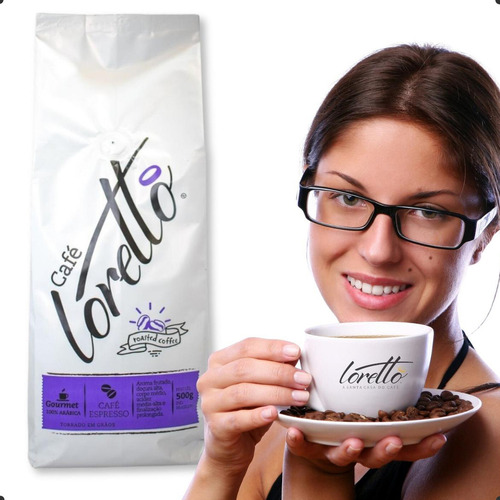 Café Em Grãos Loretto Torra Media 100% Arabica Gourmet 1 Kg