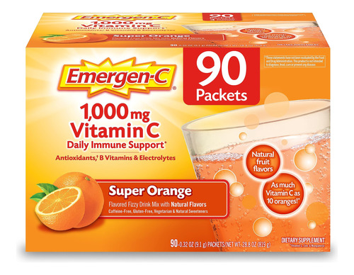 Emergen-c 1000 Mg De Vitamina C En Polvo Para Apoyo Inmunolo