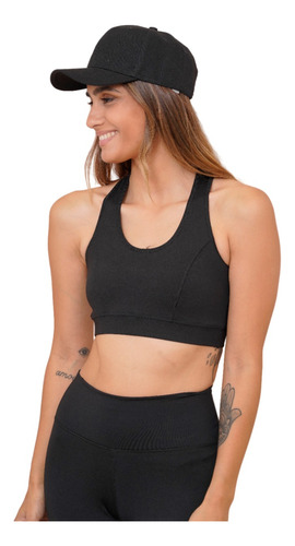 Top Básico Deportivo De Lycra Suplexx Liso Espalda Deportiva