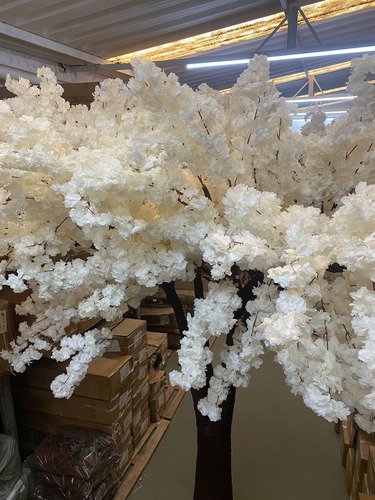 Árvore Artificial Grande Cerejeira Branca Decoração Com 3m
