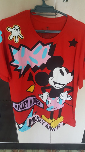 Remera Algodon Hombre De Mickey Mouse Talle LG Nueva 