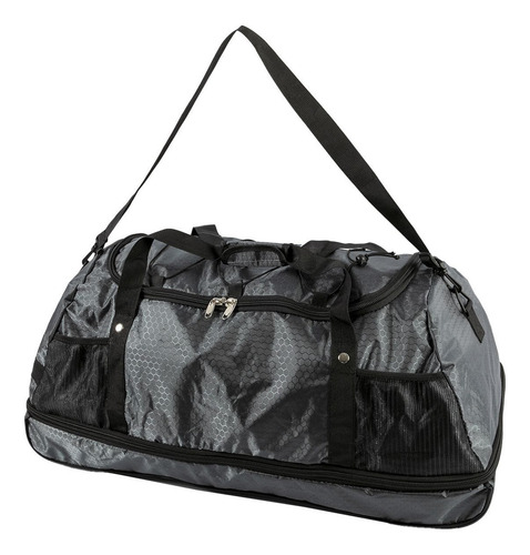 Bolso Plegable Extensible Mtl Reforzado Color Gris Liso