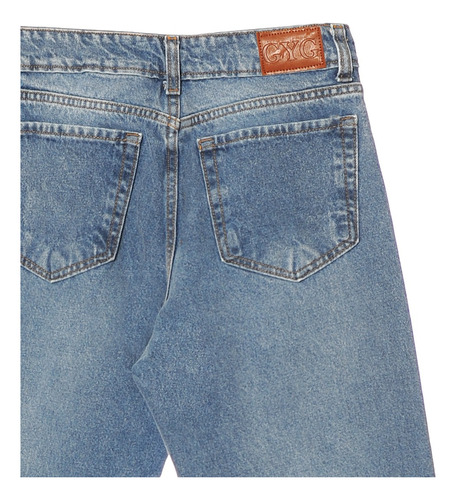 Jean Wide Leg Azul Mujer Rigido Tiro Bajo Infoestilos
