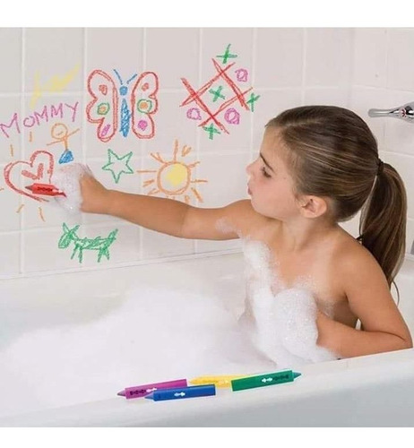 Imagem 7 de 9 de Giz De Colorir No Banho Risque E Apague C/ Esponja Buba 7472