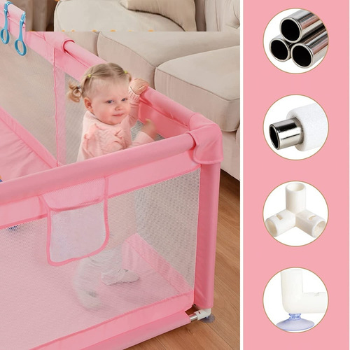 Imagen 3 de 3 de Corral De Bebe Portatil De 1.18m Cudrados X 59 De Alto