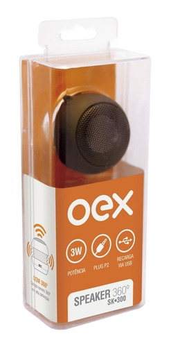 Mini Caixa De Som P/ Celular Tablet Speaker Preto Sk300 Oex
