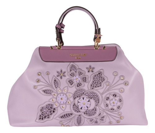 Bolsa Duffel Nicole Lee Corte Laser Y Bordado Ss22 Color Lila