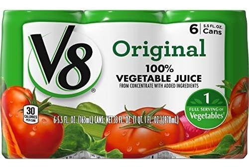 Jugo De Verduras 100% Original V8, 5.5 Oz Lata, 6 Cuentas