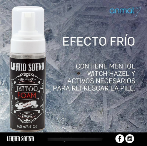 Imagen 4 de 8 de Tattoo Foam Liquid Sound Espuma Para Tatuajes X 160 Ml