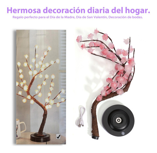 Lámpara De Árbol De Bonsái Con 55 Decoraciones Led Luces