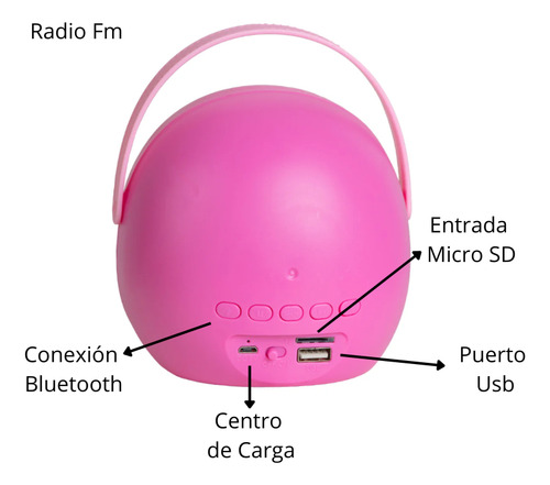Bocina Portátil Bubble Sound 3 5,000w Universo Prendido Rosa Chicle