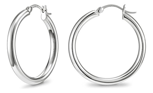 Aretes Aro Plata 925 Aretes Gruesos Para Mujer Diametro 25 3