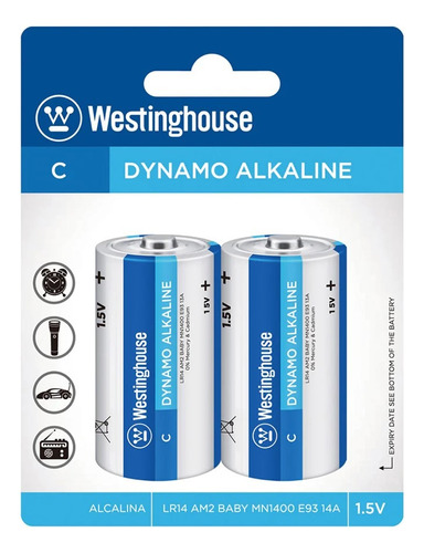 Pila Westinghouse C Cilíndrica - Pack De 2 Unidades