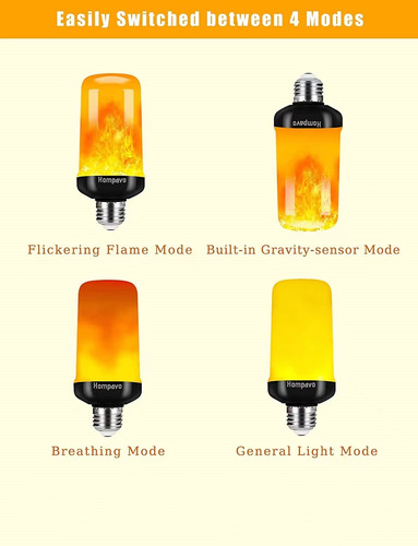 Bombillas Led Con Forma De Llama Mejoradas De Hompavo.