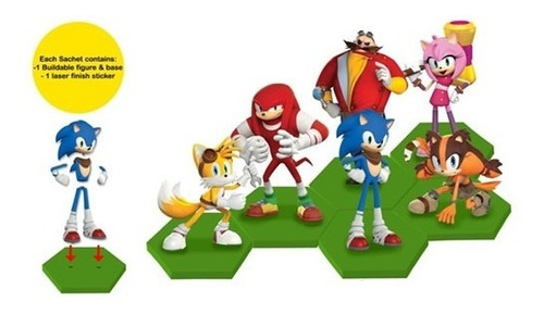 Coleção Boneco Sonic Boom Tails Amy Knuckles Eggman Sticks