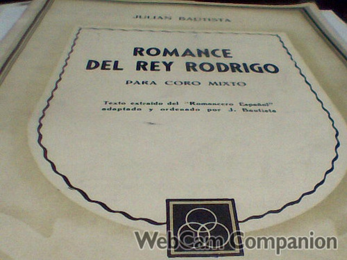 Julian Bautista  Romance Del Rey Rodrigo Para Coro Mixto (p)