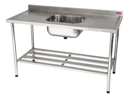 Mesa De Manipulação Com 1 Pia Inox 150x70 Prateleira Imeca