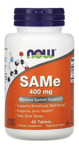 Same 400mg 60 Comprimidos Revestimento Entérico - Now Foods