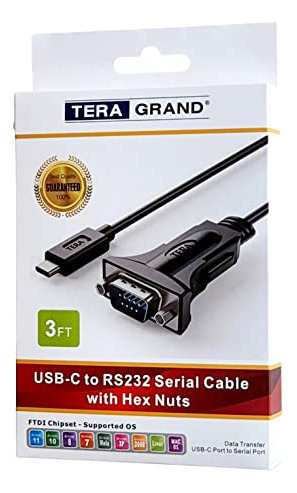 Cable Adaptador Tera Grand Serial Db9 De Usb C A Rs232 Con H