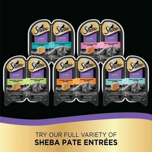 Sheba, Comida Húmeda Para Gatos Pollo Y Pavo 24 Porciones
