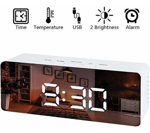 Reloj Digital Led Luminoso Usb Con Despertador